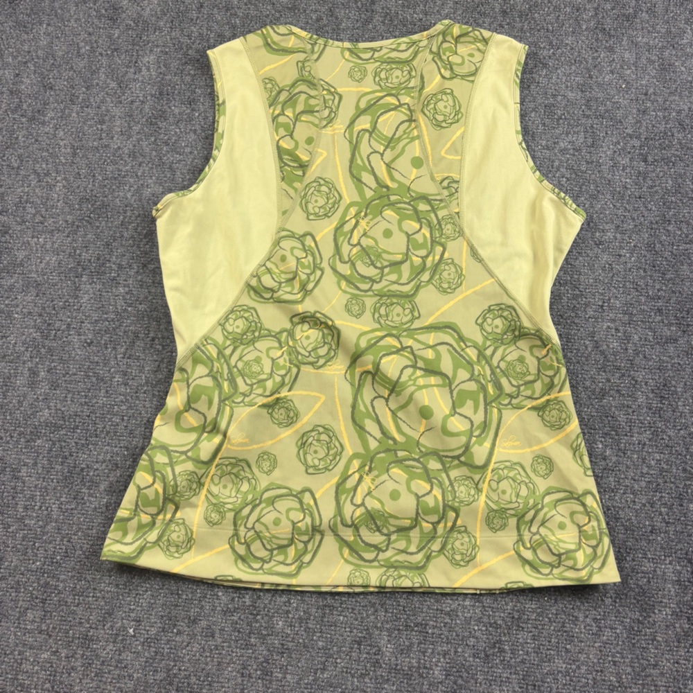 SALOMON Womens Green Floral print Sleeveless Athletic Tank Top Size: Large - Picture 2 of 6